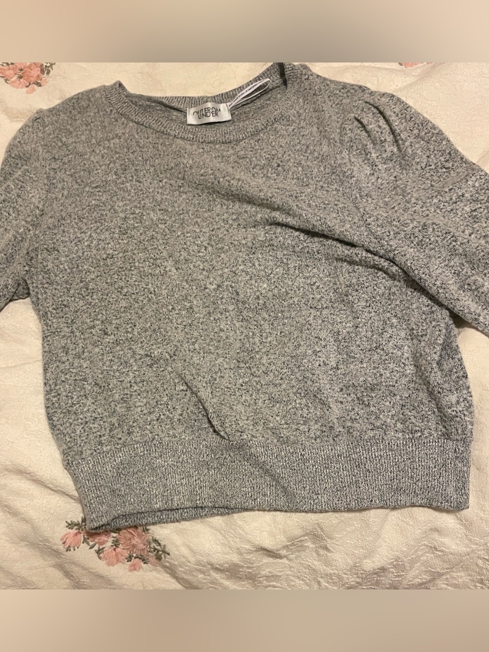 Urban Outfitters cropped Heather Gray Crewneck Sweater